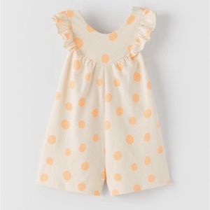 Zara Neon Polka Dot Jumpsuit 3-4 years